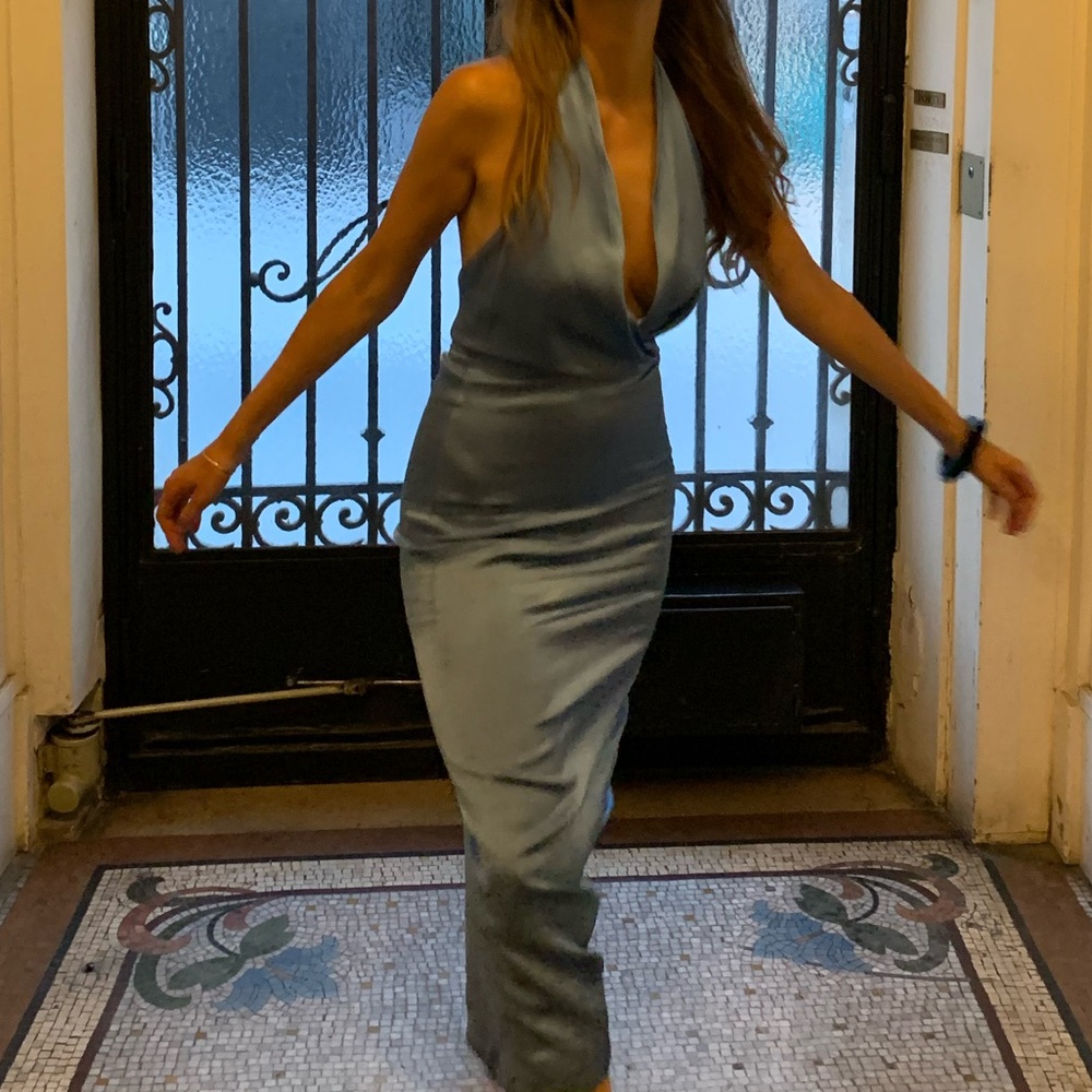 Zara Blue Backless Dress